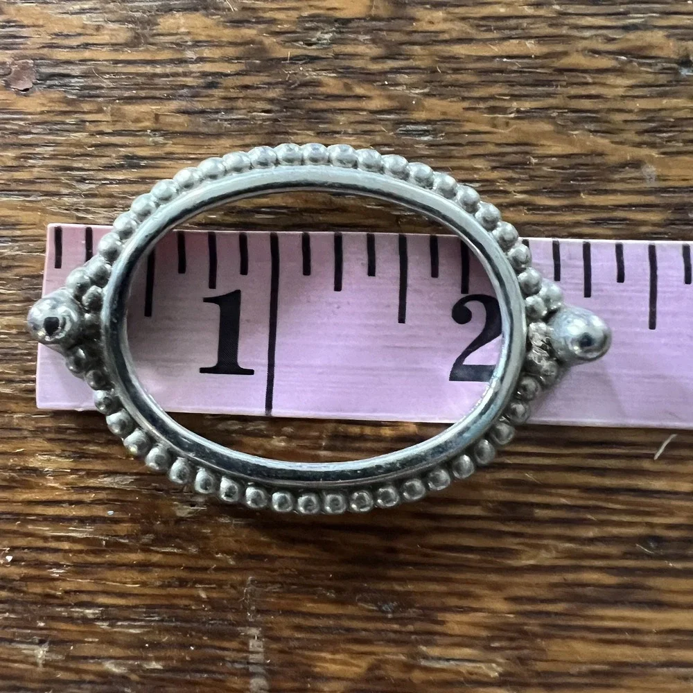 VTG Lot of 5 Oval Metal Beaded Frames for Belt Buckles Jewelry Hardware B15